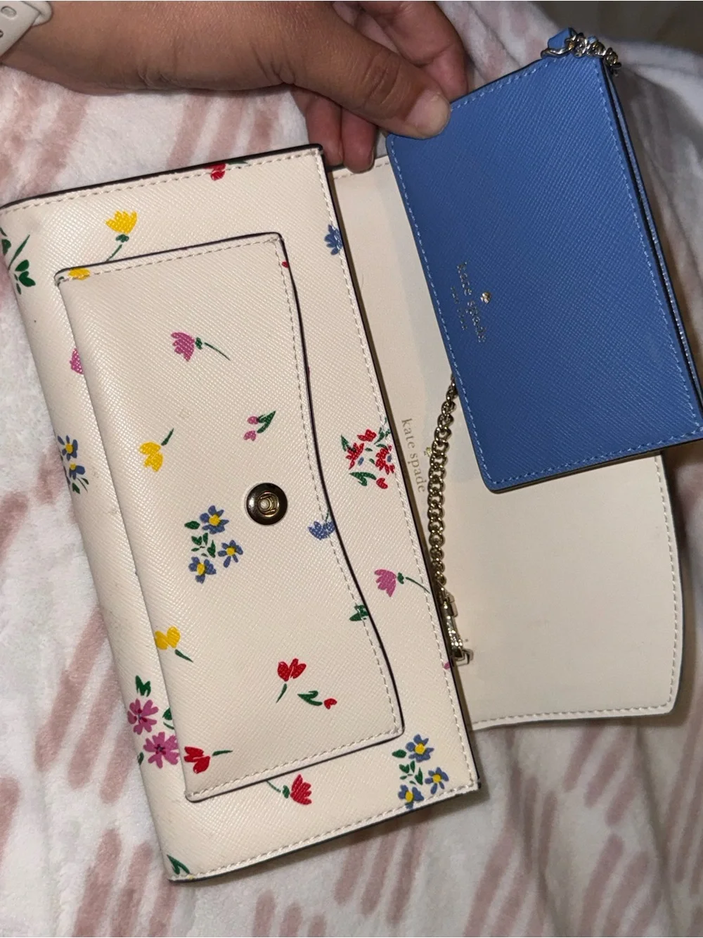 kate spade Cream Floral Chain Wallet